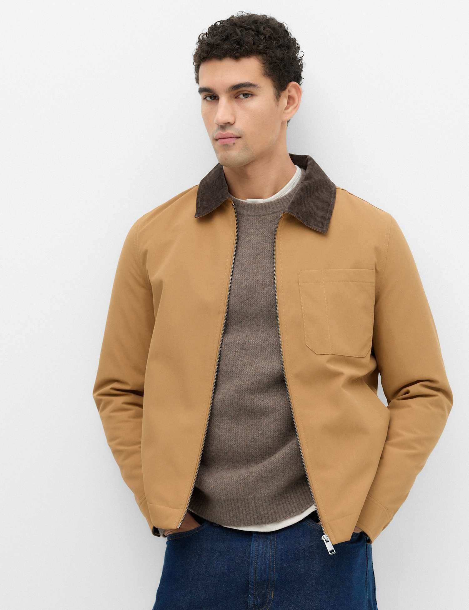 Marks & Spencer M&S Canvas Padded Utility Jacket Butterscotch