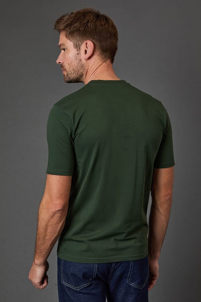 Burton Burton Men's Dark Green Grandad Neck T-Shirt - 3