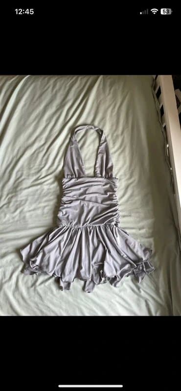 Bershka grey halter neck dress