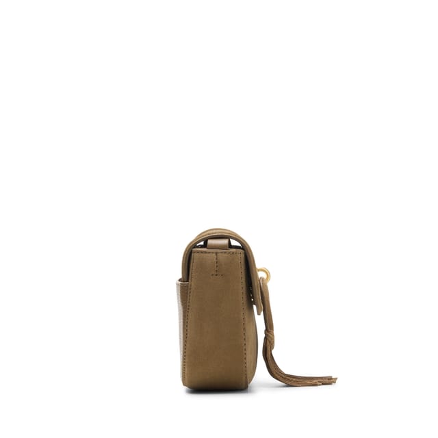 Clarks Clarks Women's Casual Cross 2 Dark Sand Suede Cross Body Bag in Beige - 3