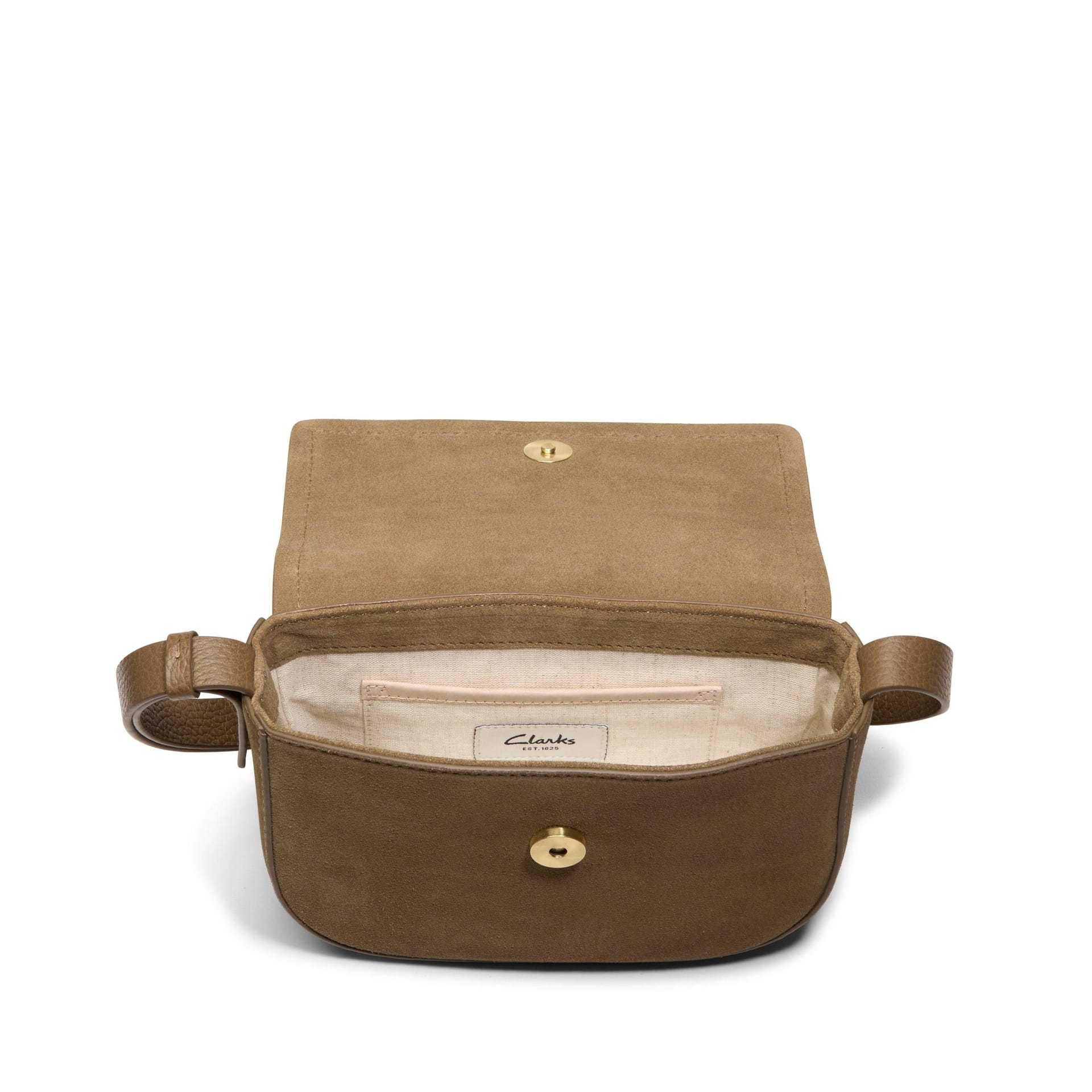 Clarks Clarks Women's Casual Cross 2 Dark Sand Suede Cross Body Bag in Beige - 4