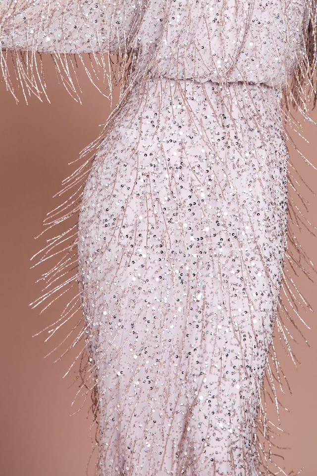 Coast Coast Women's Embellished Tassel Batwing Midi Dress in Lilac - 2