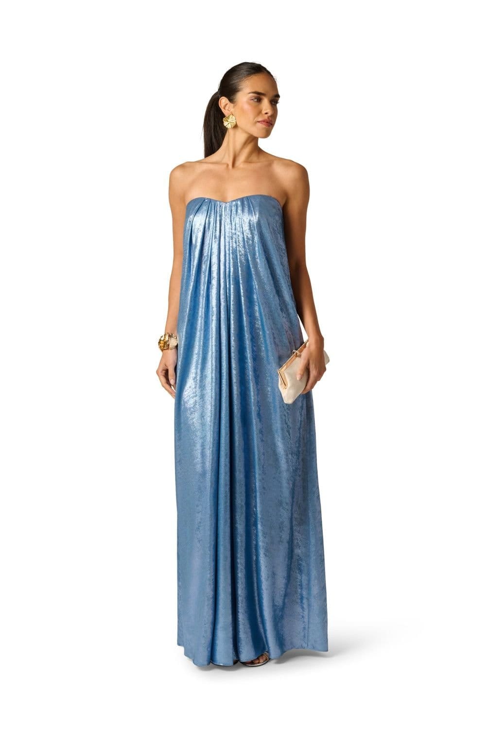 Adrianna by Adrianna Papell Adrianna by Adrianna Papell Women's Foiled Chiffon Long Dress in Blue - 1