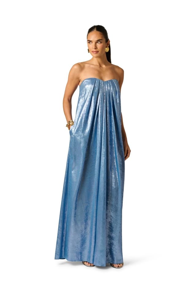 Adrianna by Adrianna Papell Adrianna by Adrianna Papell Women's Foiled Chiffon Long Dress in Blue - 2