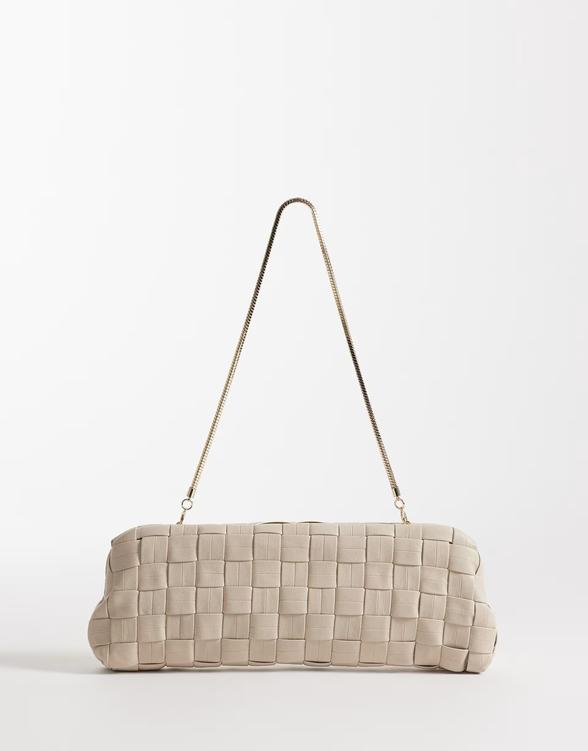 ASOS Mango woven faux leather bag in oat