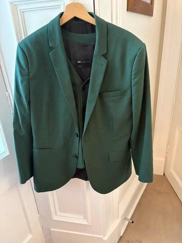 ASOS ASOS design size large dark green 3 piece suit - 1