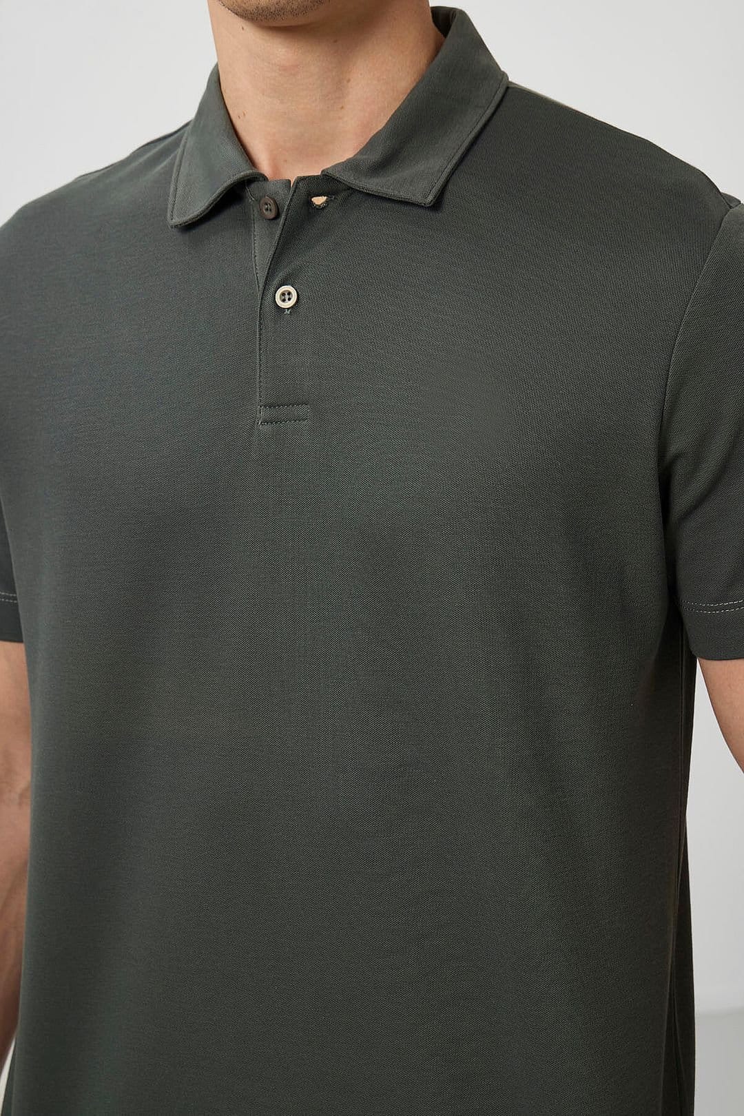 Tommy Life Tommy Life Men's Cotton Elastane Polo T-Shirt in Dark Green - 4