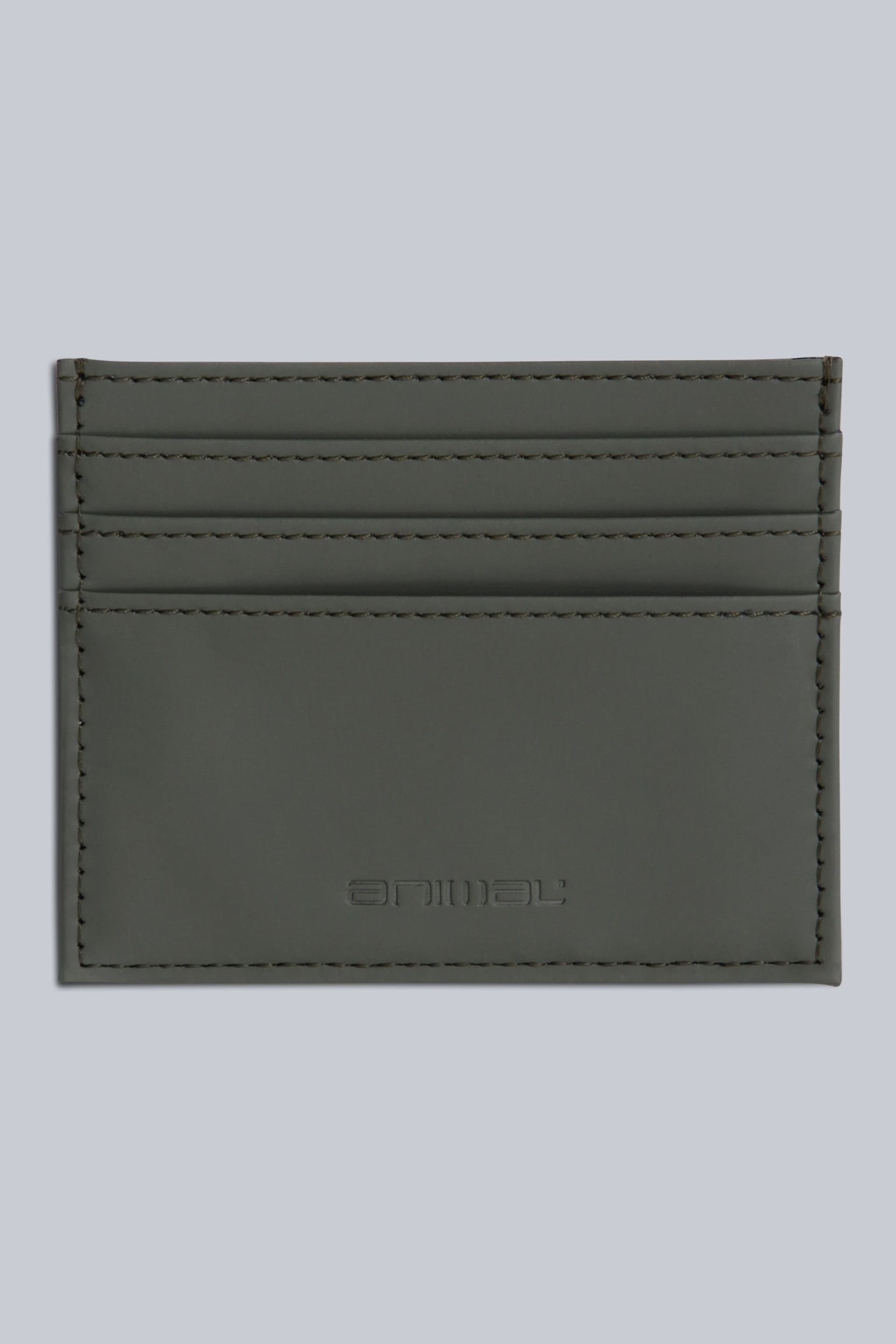 Animal Animal Men's Lightweight Durable Compact Stylish Sleek Leather Multiple Card Holder in Khaki