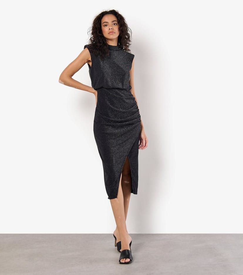 Apricot Women's Sparkly High Neck Sleeveless Midi Dress Apricot New Look - 1