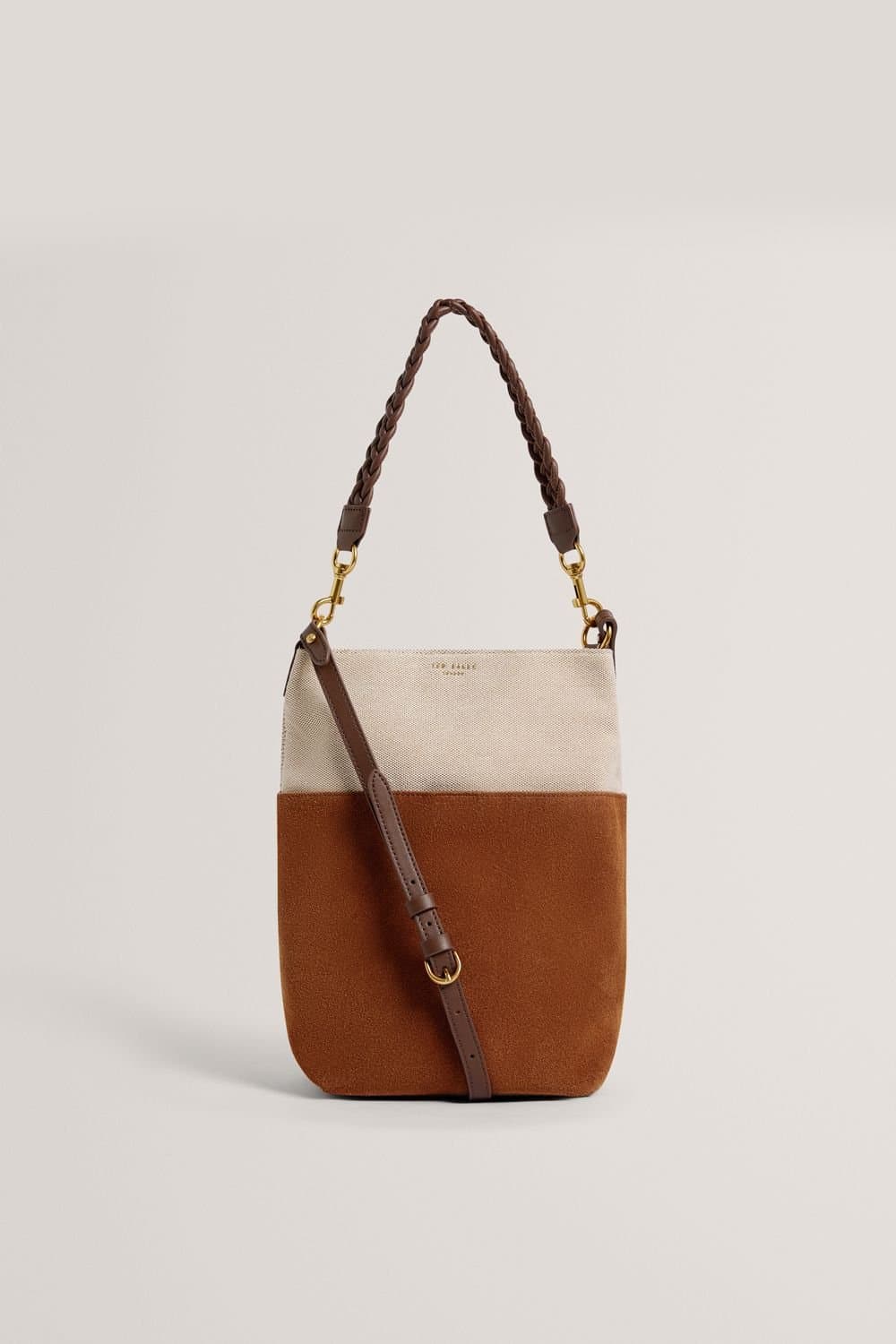 Ted Baker Ted Baker Tan Woven Handle Medium Bucket Bag