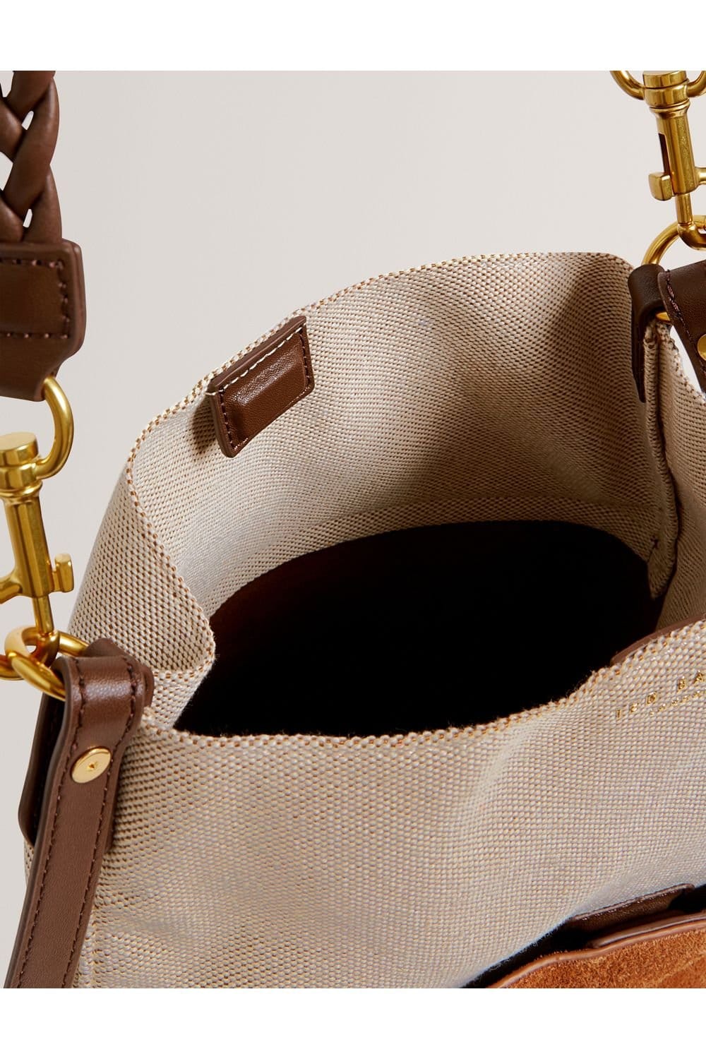 Ted Baker Ted Baker Women's Woven Handle Medium Bucket Bag Tan - 4