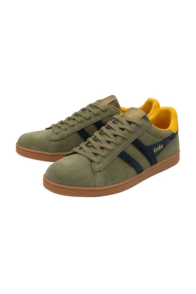 Gola Gola Men's 'Equipe Suede II' Suede Lace-Up Trainers in Khaki - 3