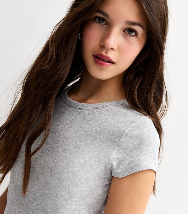 New Look Girls' Grey Short Sleeve Baby Tee Top New Look - 2