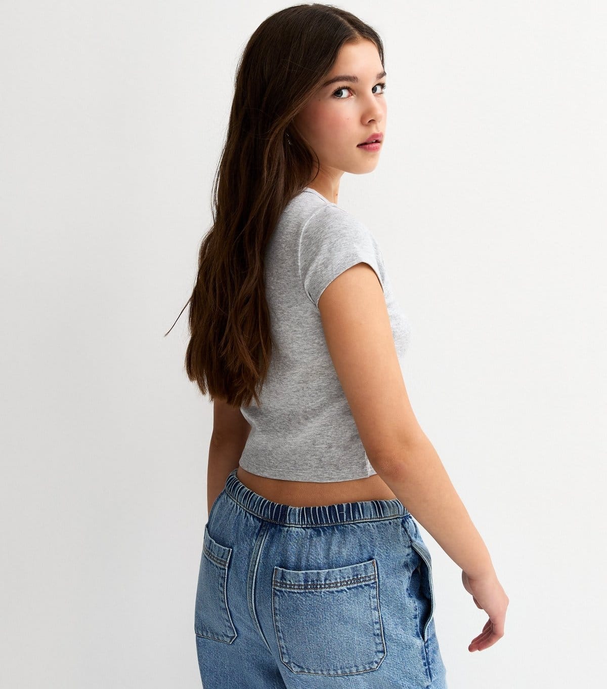 New Look Girls' Grey Short Sleeve Baby Tee Top New Look - 4