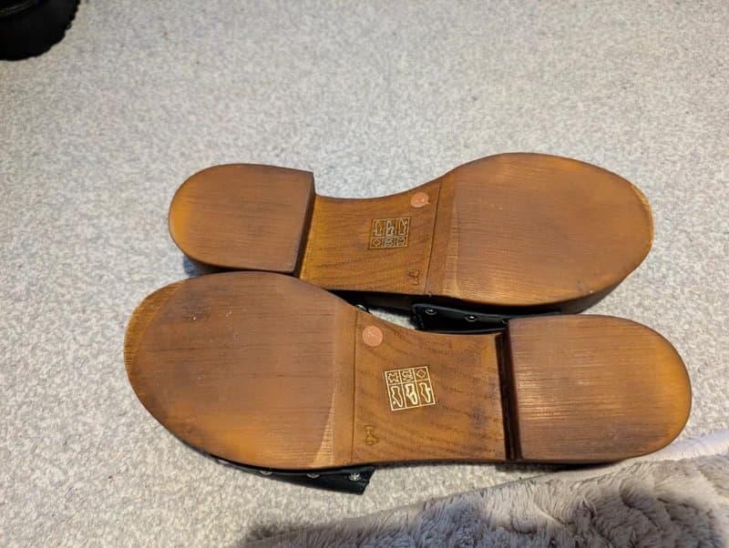 ASOS ASOS black leather wooden clogs size 7