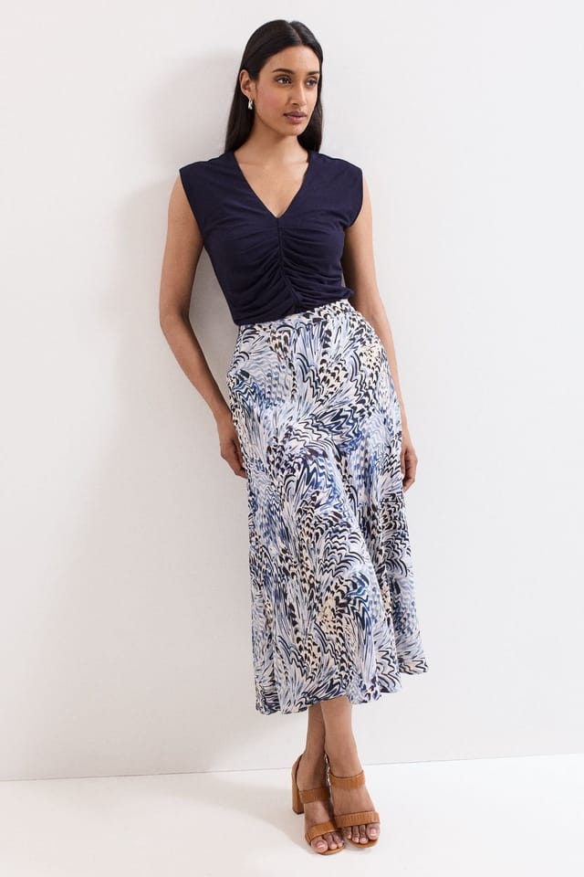 Phase Eight Phase Eight Women's Adola Animal Skirt in Light Blue - 3