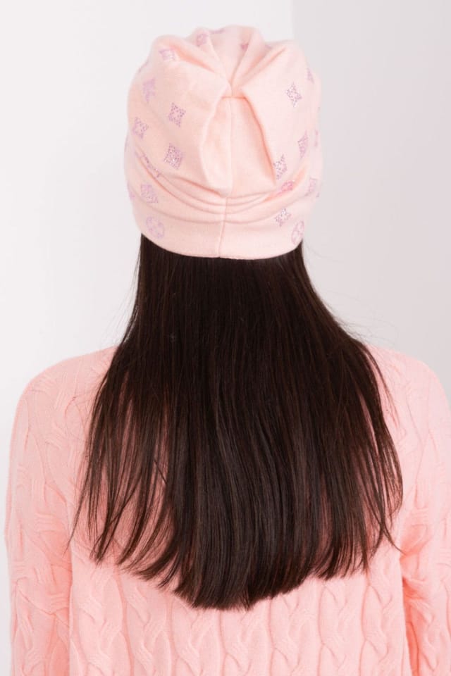 Love Lace Love Lace Women's Warm Winter Cashmere Beanie Hat with Decorative Rhinestones Trim in Pink - 3