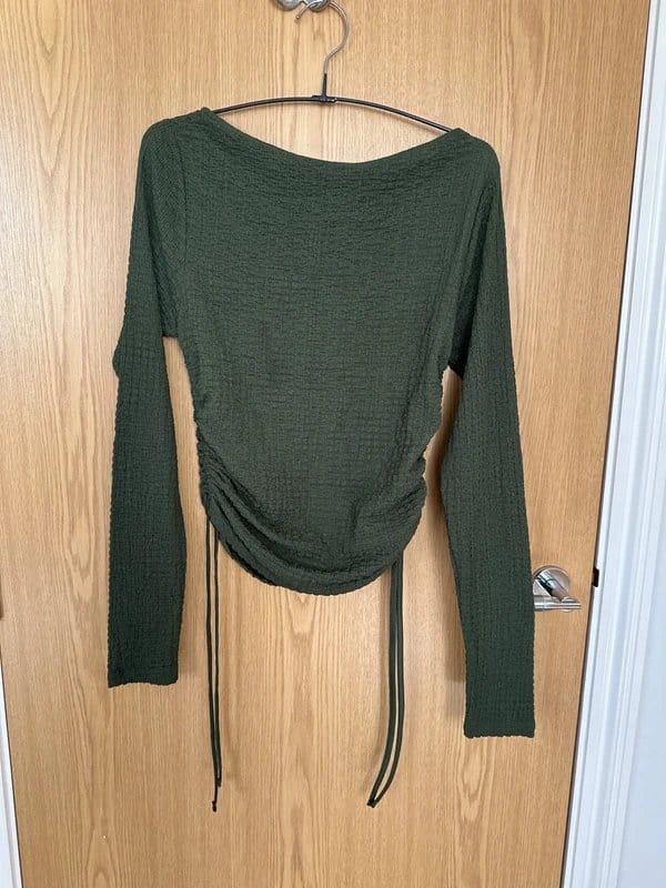 ASOS Dark Green Ruched Side Top