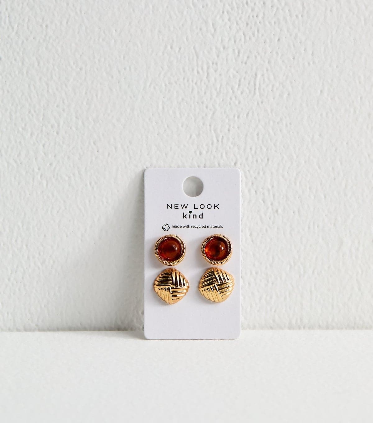 New Look Gold Tone Pack Of 2 Tortoise Resin Circle Earrings New Look