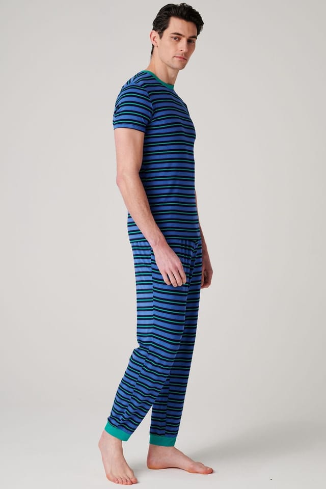 British Boxers British Boxers Men's "Ultramarine" Bamboo Pyjama Set in Bright Blue - 2