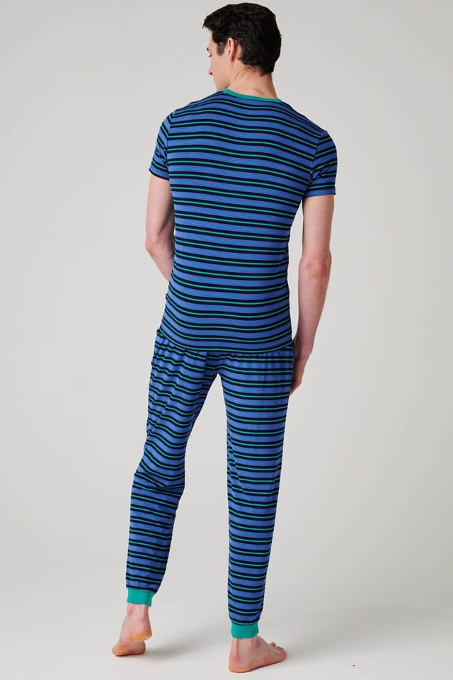 British Boxers British Boxers Men's "Ultramarine" Bamboo Pyjama Set in Bright Blue - 3
