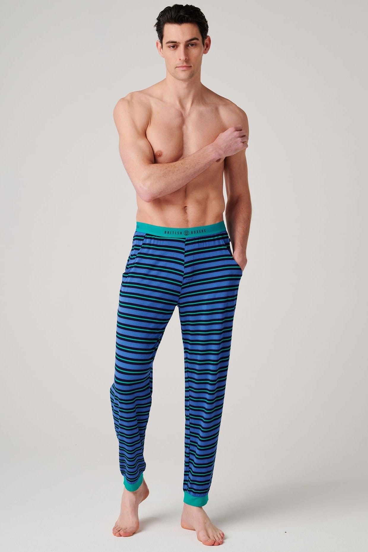 British Boxers British Boxers Men's "Ultramarine" Bamboo Pyjama Set in Bright Blue - 4