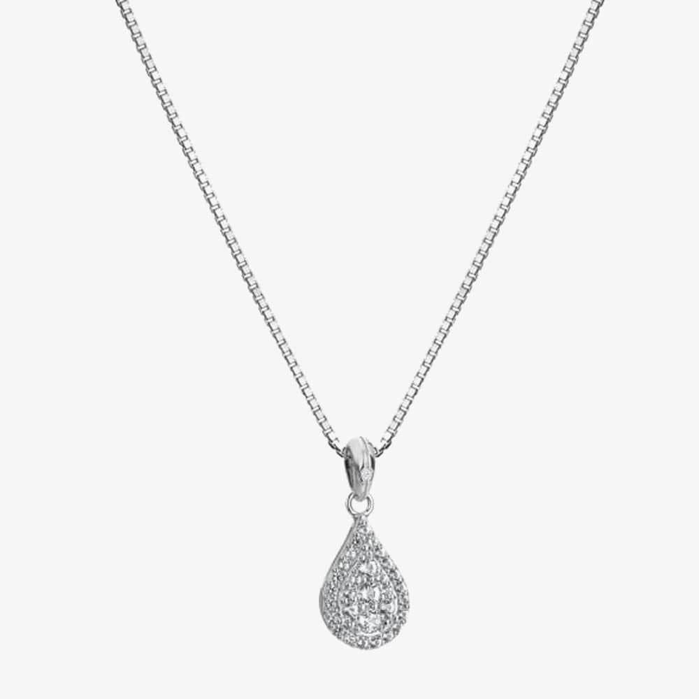 Hot Diamonds Hot Diamonds Women's Glimmer Sterling Silver White Topaz Pendant DP913