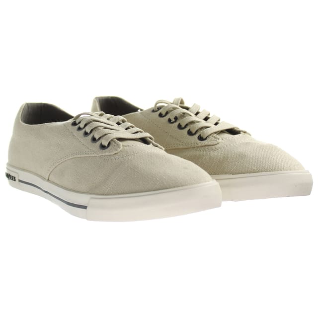 Seavees Seavees Men's Hermosa Natural Vintage Lace-Up Beige Synthetic Plimsolls - 2