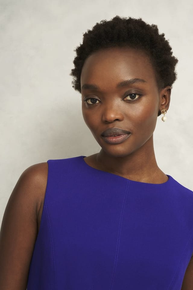 Hobbs London Hobbs London Women's Katia Sleeveless Fitted Mini Dress in Cobalt - 3