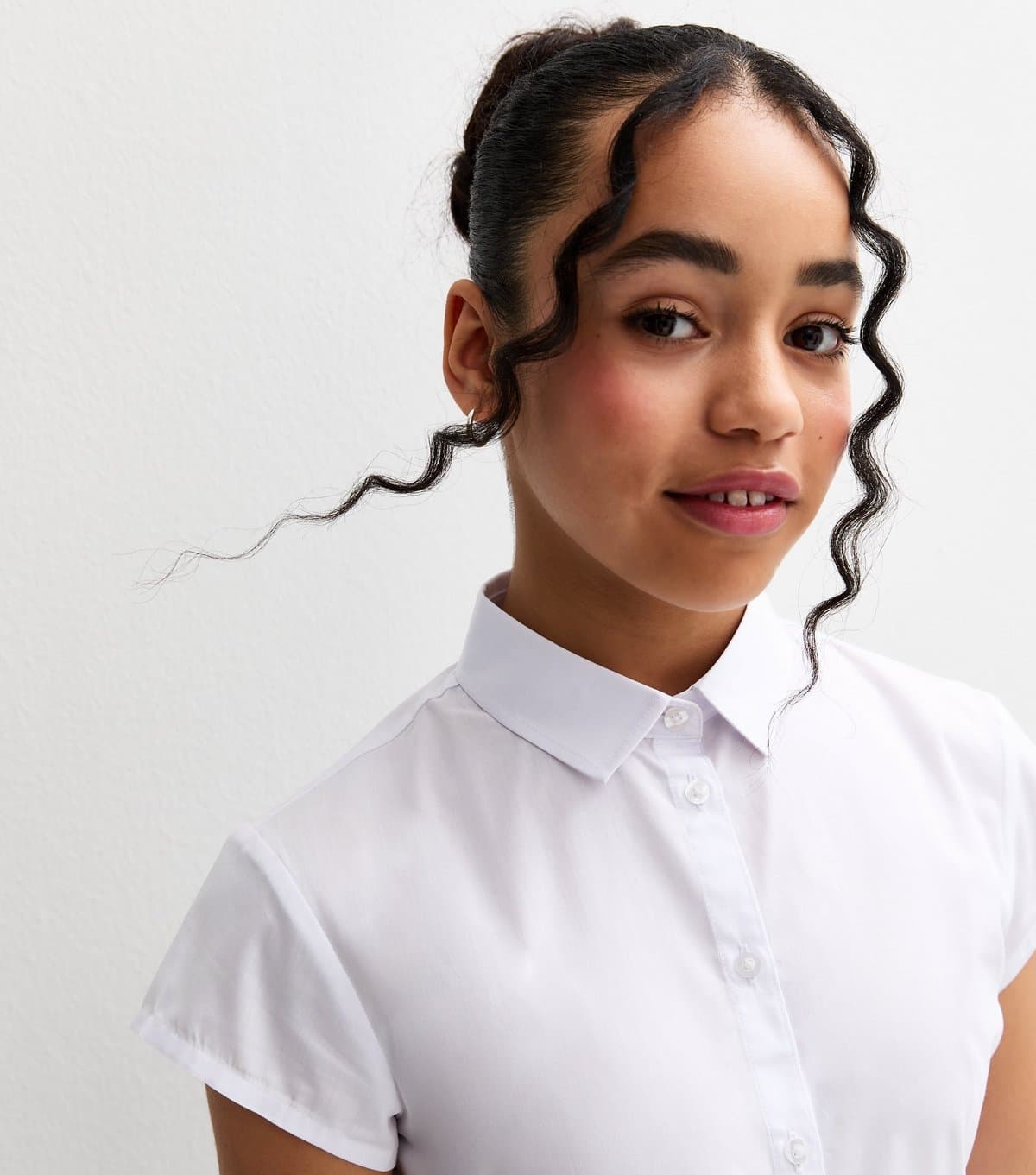 New Look Girls' White Cap Sleeve School Shirt New Look