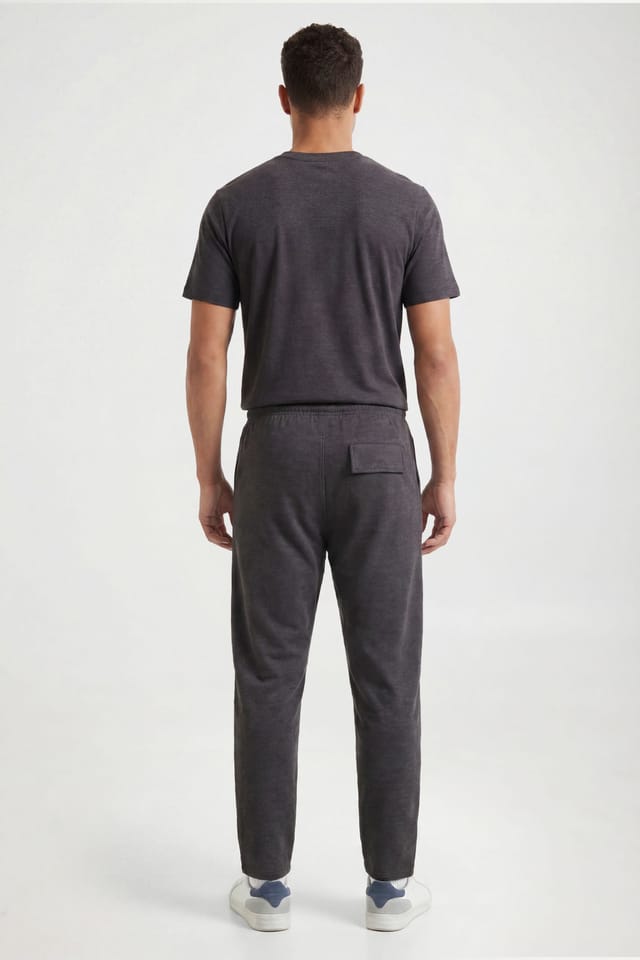 CICAY CICAY Men's Relaxed Fit Crew Neck Cotton T-Shirt in Charcoal - 3