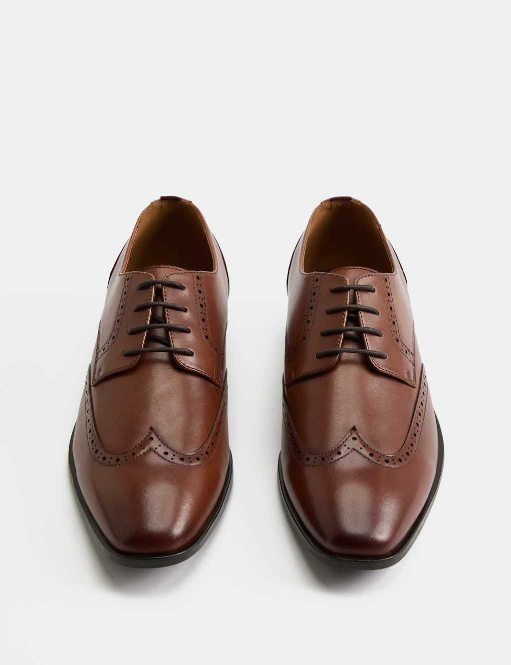 Marks & Spencer M&S Leather Derby Shoes Tan - 1