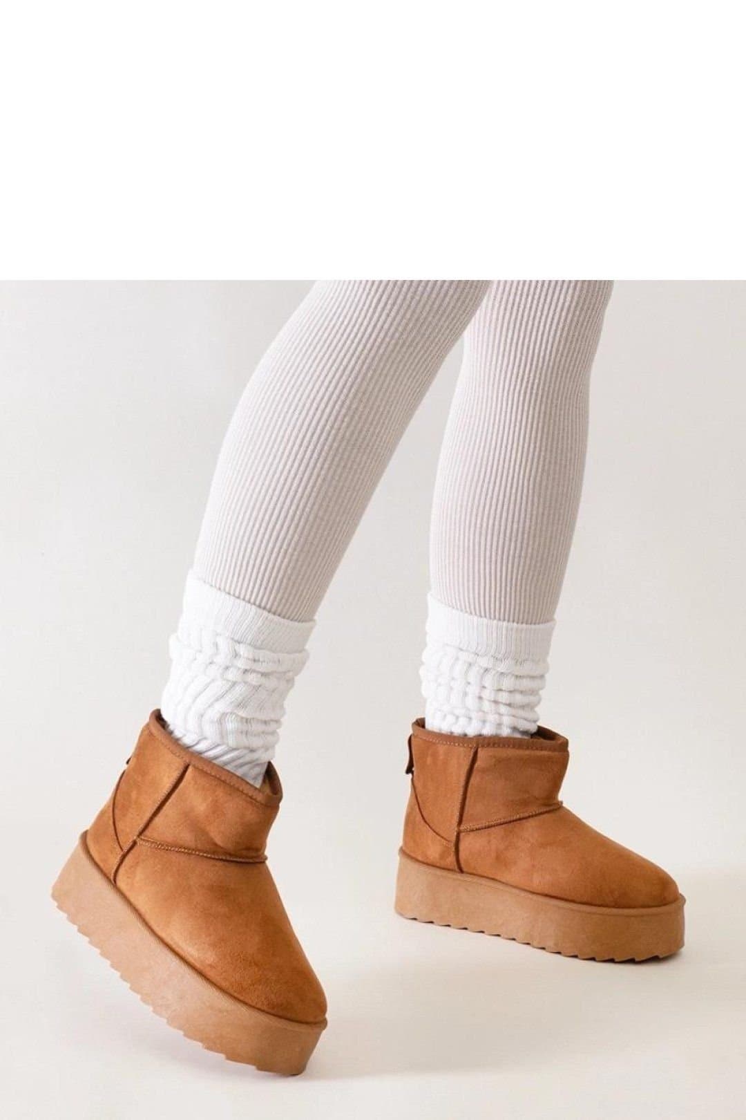 Love Lace Love Lace Women's Casual Insulated High Platform Slip On Warm Snow Boots Round Toe in Brown