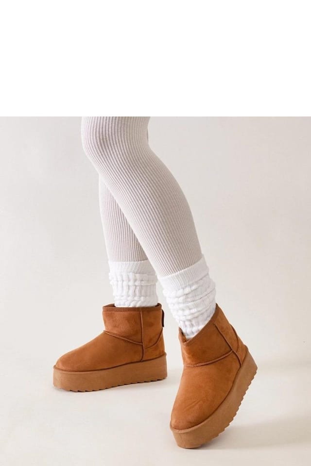 Love Lace Love Lace Women's Casual Insulated High Platform Slip On Warm Snow Boots Round Toe in Brown - 2