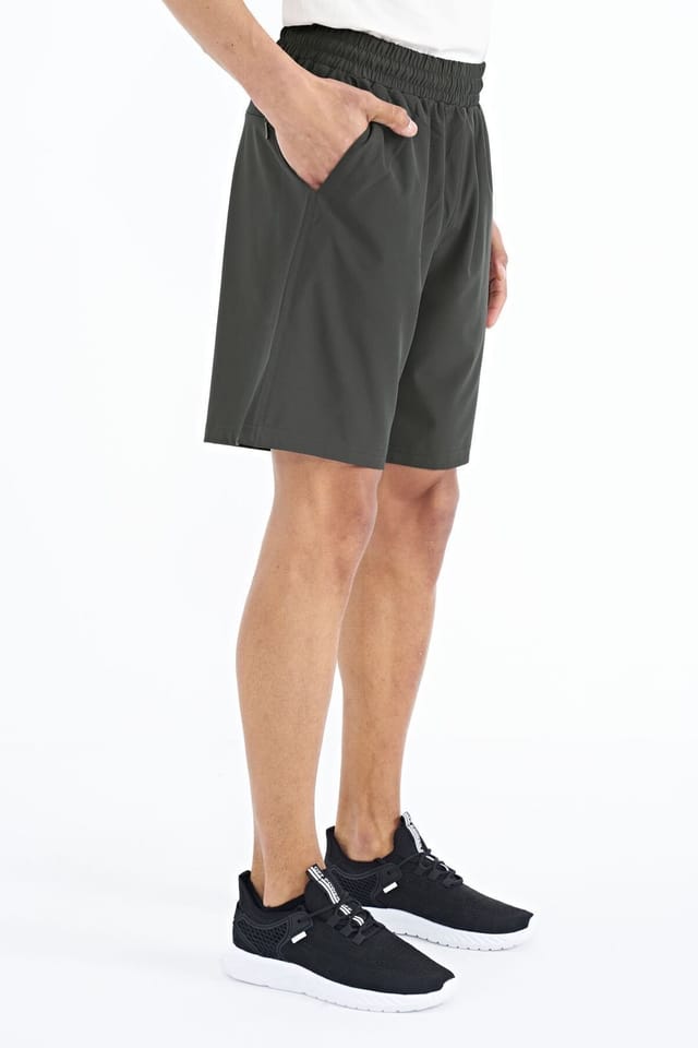 Tommy Life Tommy Life Men's Regular-fit Wide-leg Shorts in Charcoal - 3