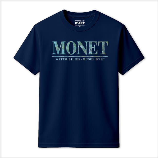 Musee DArt Musee D'Art Men's Monet - Water Lilies Text T-Shirt in Navy - 2