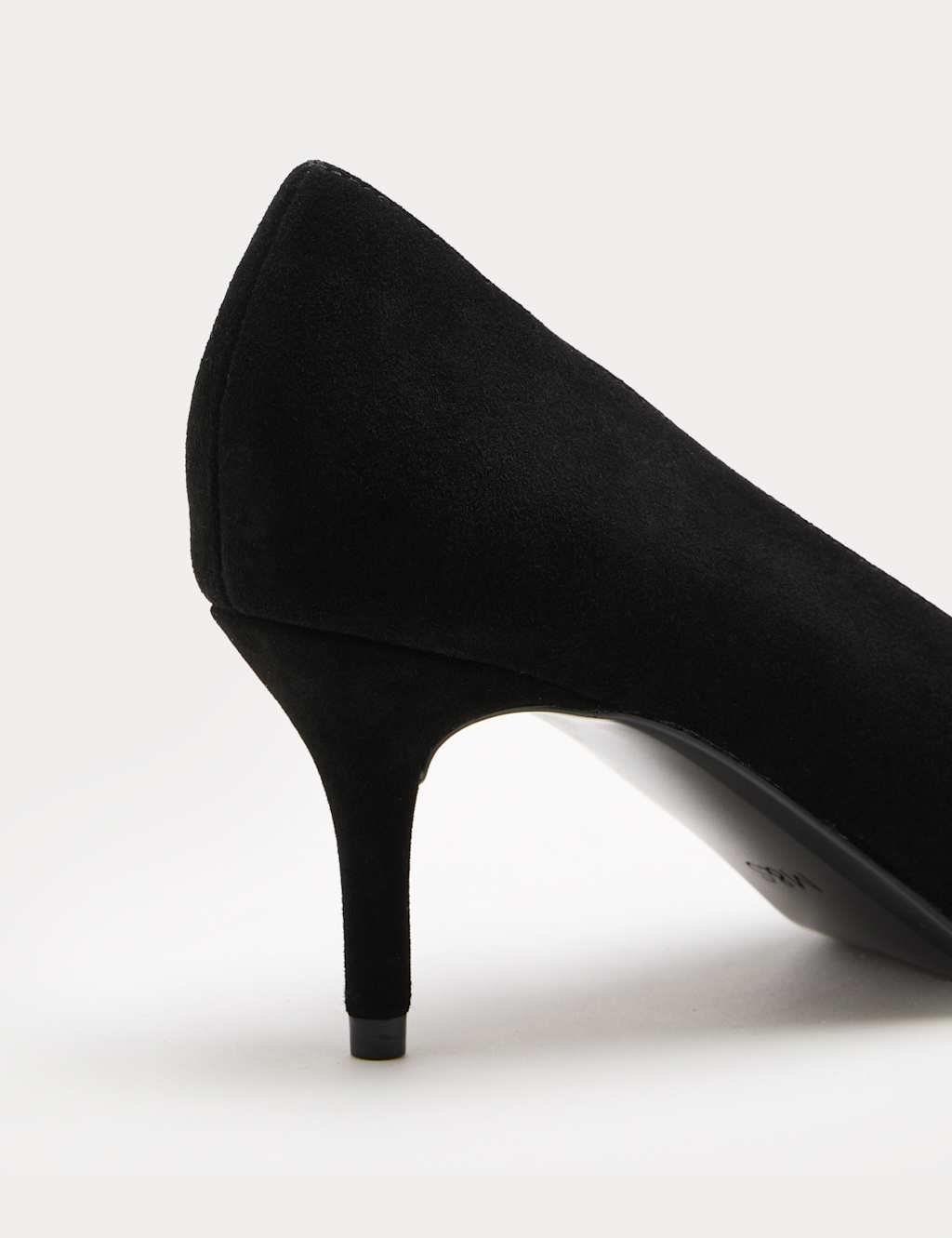 Marks & Spencer M&S Suede Kitten Heel Pointed Court Shoes Black - 2