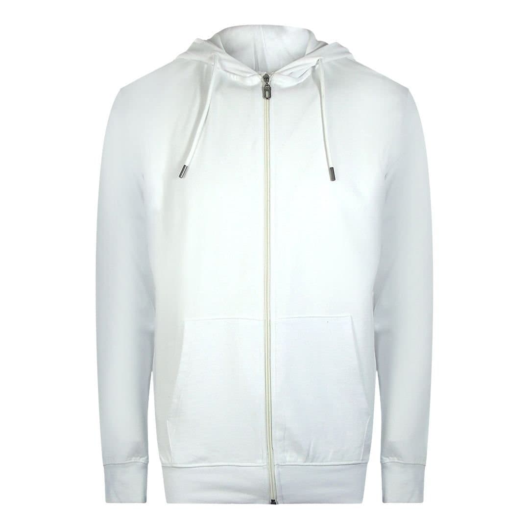 Cavalli Class Cavalli Class White Cotton Zip-Up Hoodie
