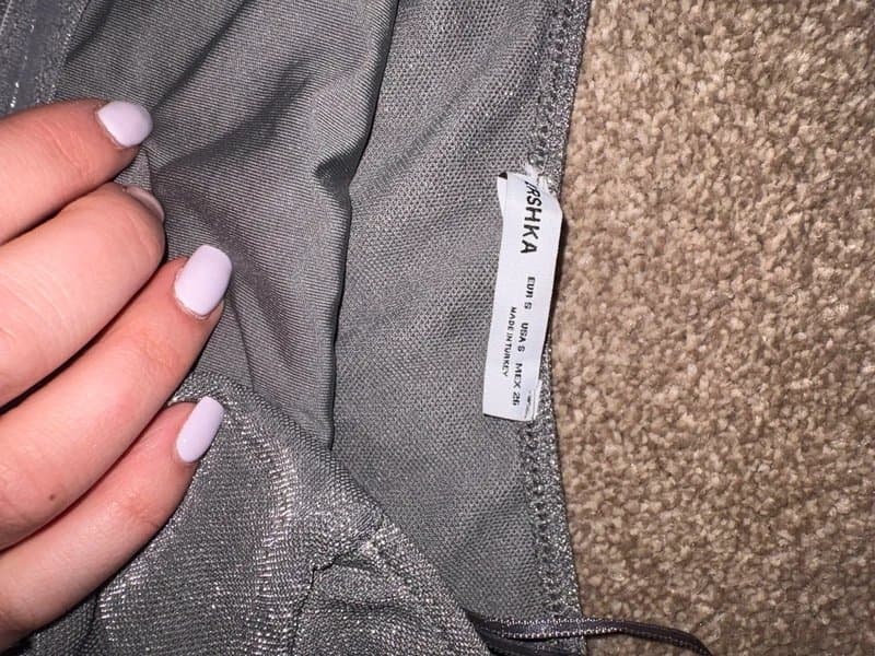 Bershka Silver strapless top