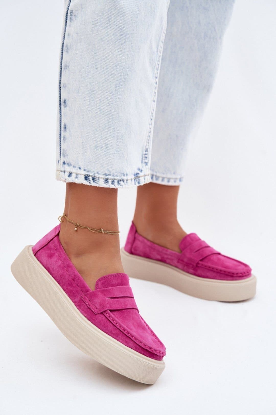 Love Lace Love Lace Pink Suede Platform Moccasins for Everyday Style