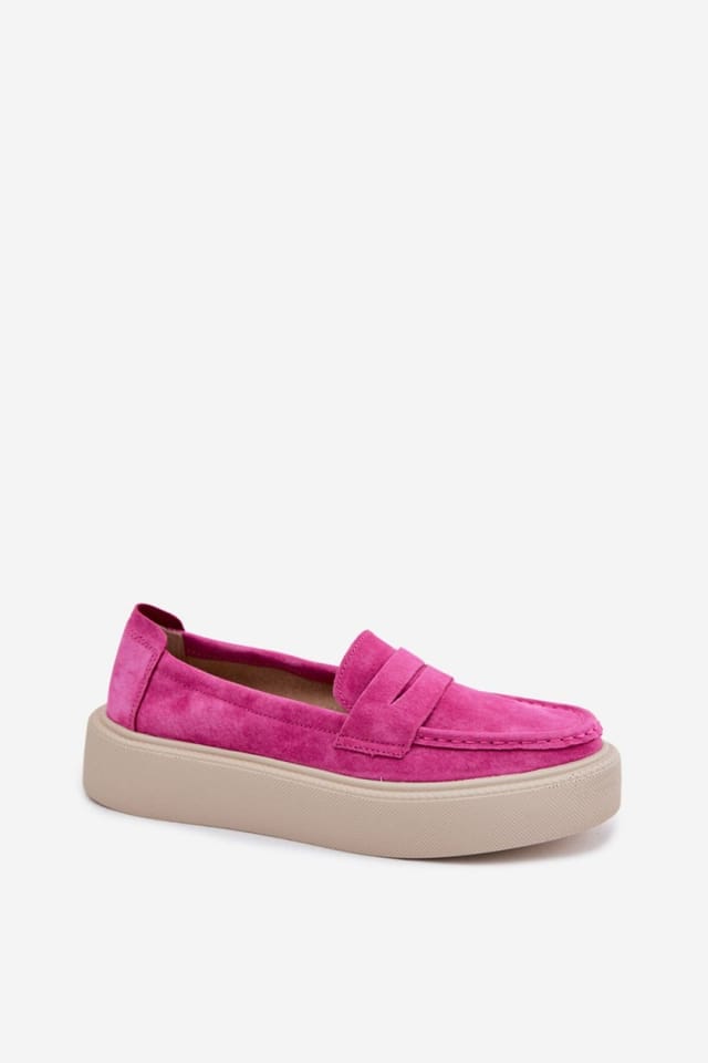 Love Lace Love Lace Women's Suede Platform Moccasins with Rounded Toe for Everyday Style in Pink - 2