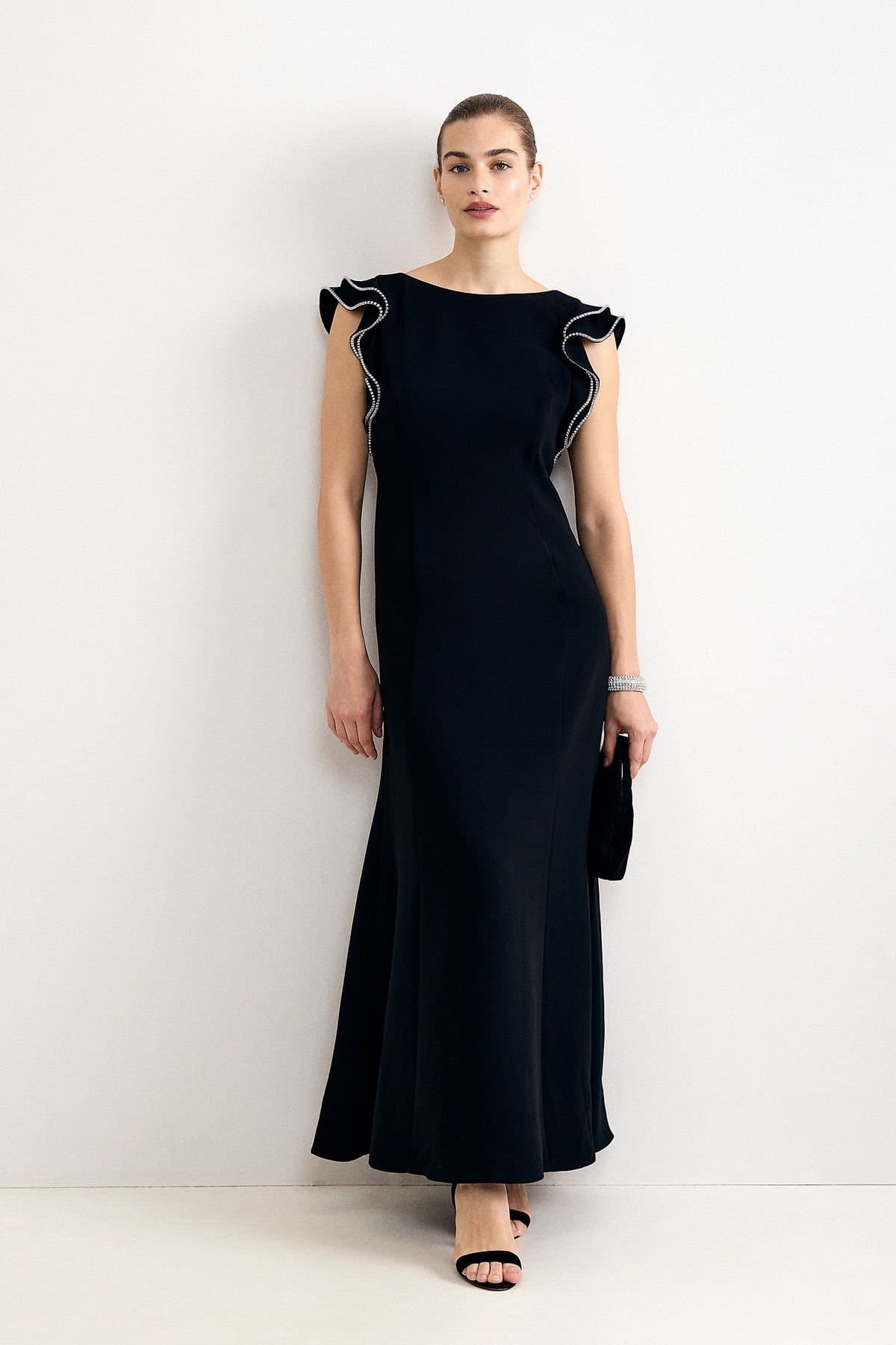Phase Eight Phase Eight Women's Claudia Ruffle Sleeve Maxi Dress in Black