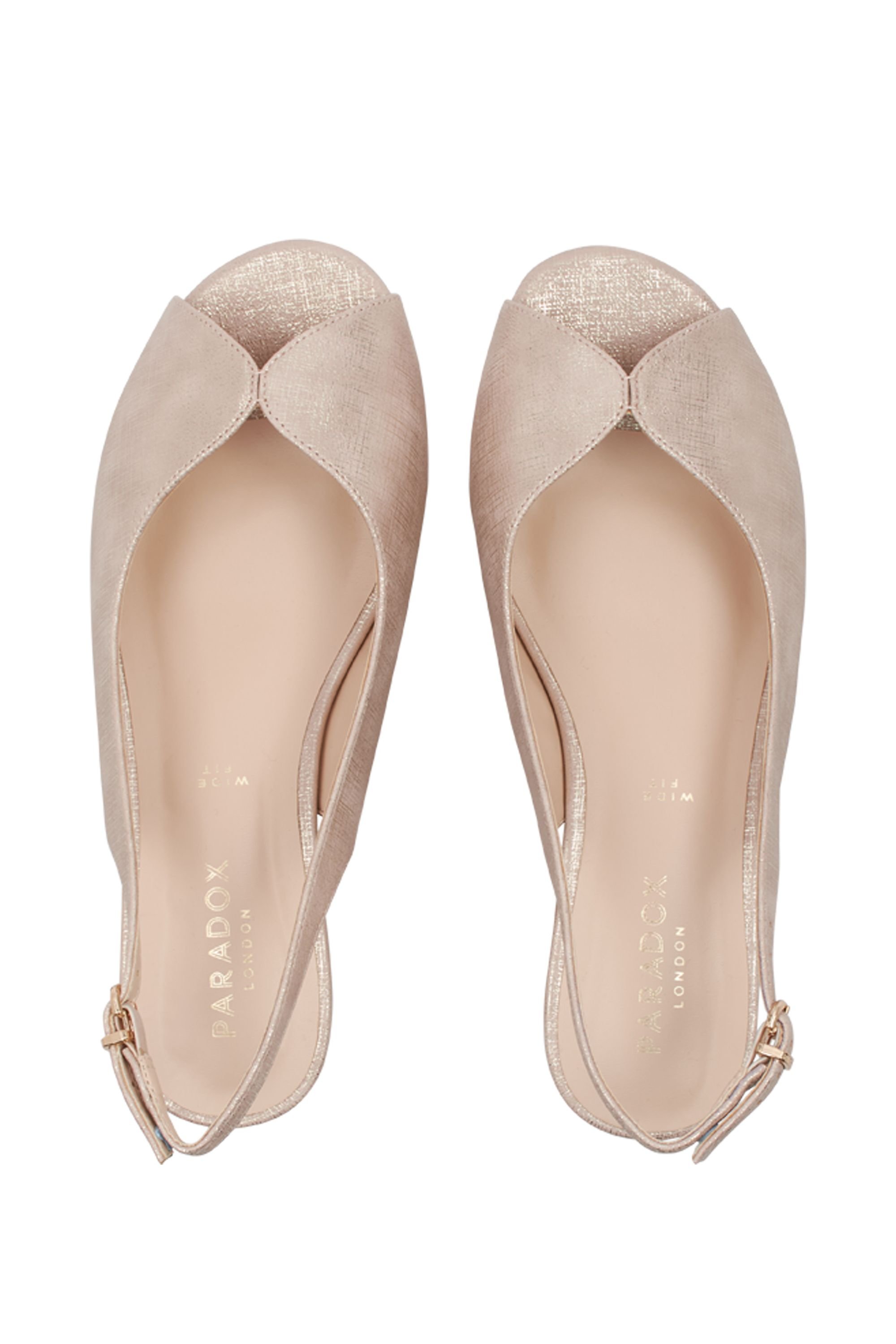 Paradox London Paradox London Women's Janine Wide Fit Low Heel Wedges in Nude - 3