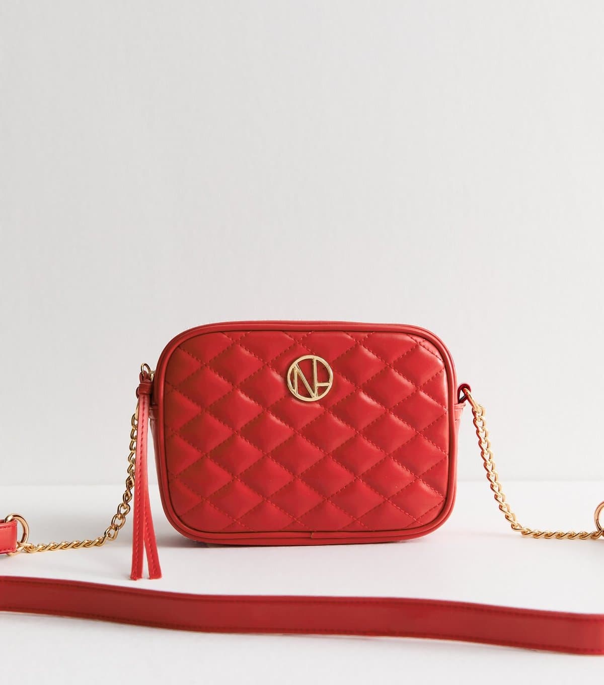 New Look New Look Red Faux Leather Quilted Crossbody Bag