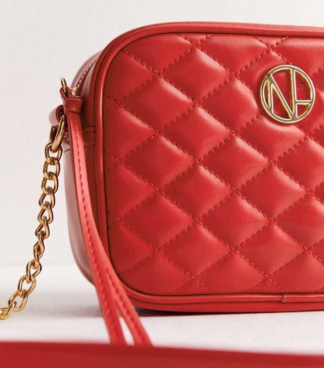 New Look Red Faux Leather Quilted Crossbody Bag New Look - 3
