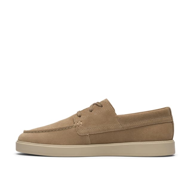 Clarks Clarks Men's Lockford Boat Dark Sand Suede Boat Shoes in Beige - 2