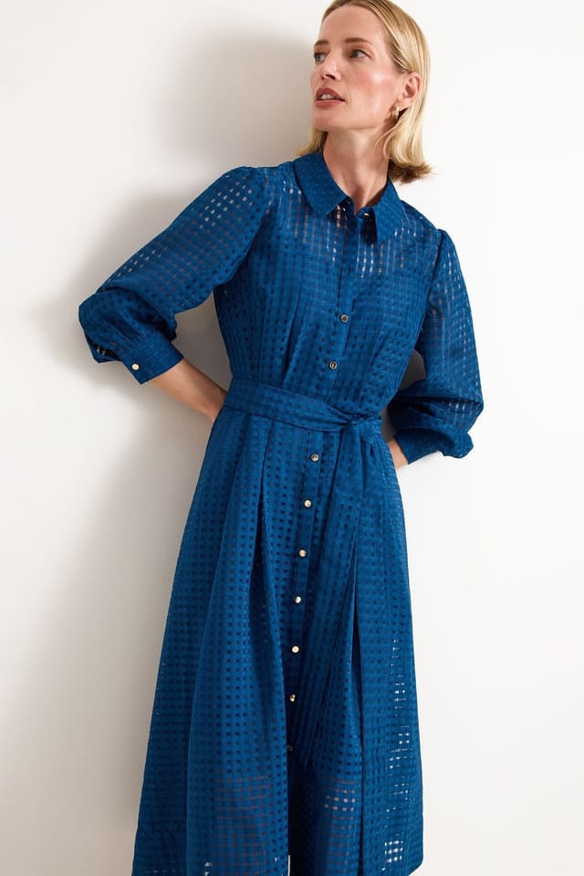Phase Eight Phase Eight Women's Natalie Long Sleeve Midi Dress in Cobalt - 2