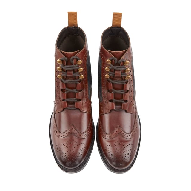 Amen Shoes Amen Shoes Men's Kildare Leather Designer Lace up Boots in Tan - 3