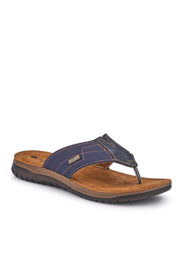 Pavers Pavers Men's Leather Toe Post Sandals in Blue - 3