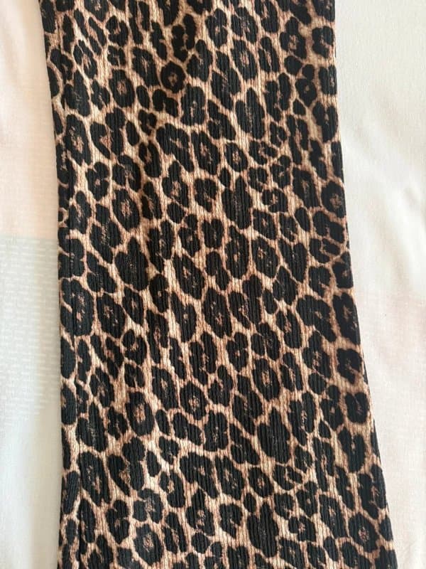 New Look Leopard print fit and flare trousers